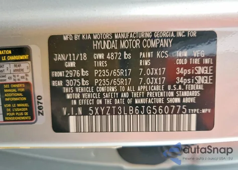2018 Hyundai Santa Fe Sport from USA, damaged, VIN 5XYZT3LB6JG560775